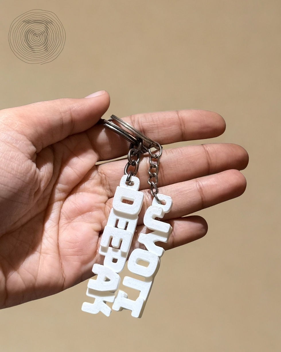 Thumbnail: Personalized name keychain with a sleek design and sturdy metal ring, perfect for daily use, gifting or corporate gifting.