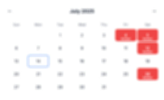 Mock photo of July Calendar