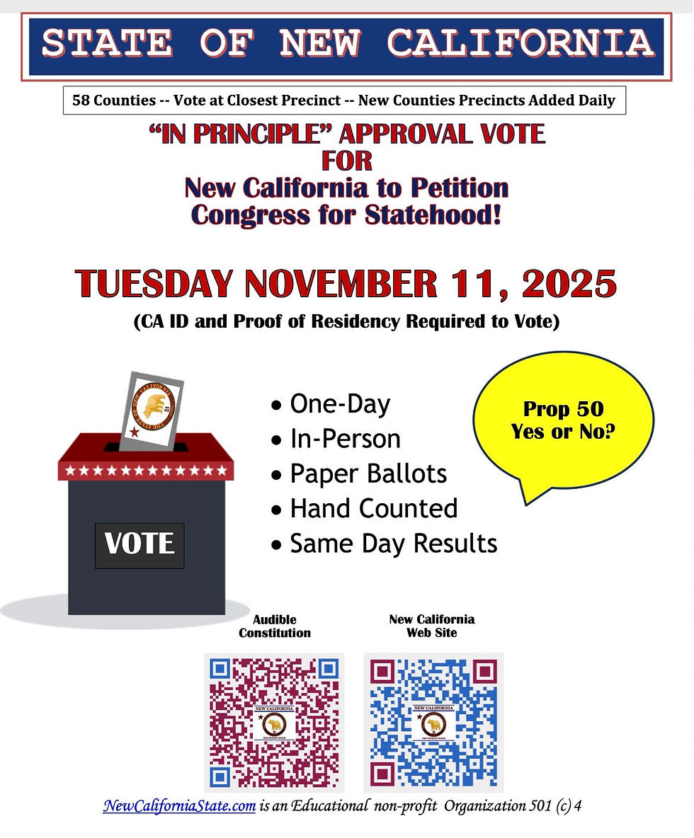 Election New California State Constitutional Election # 4
