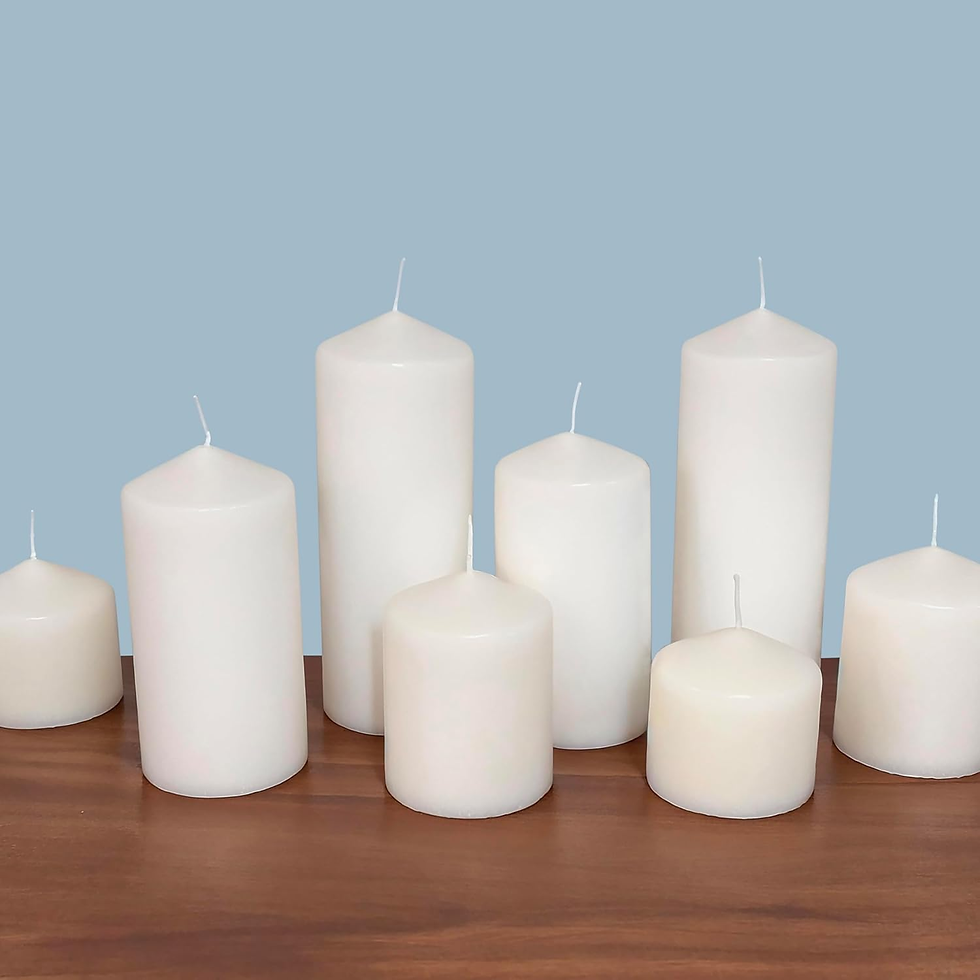Thumbnail: Unscented White Tall Pillar Candles, 65 Hour Burning Candle Pillars, Perfect for