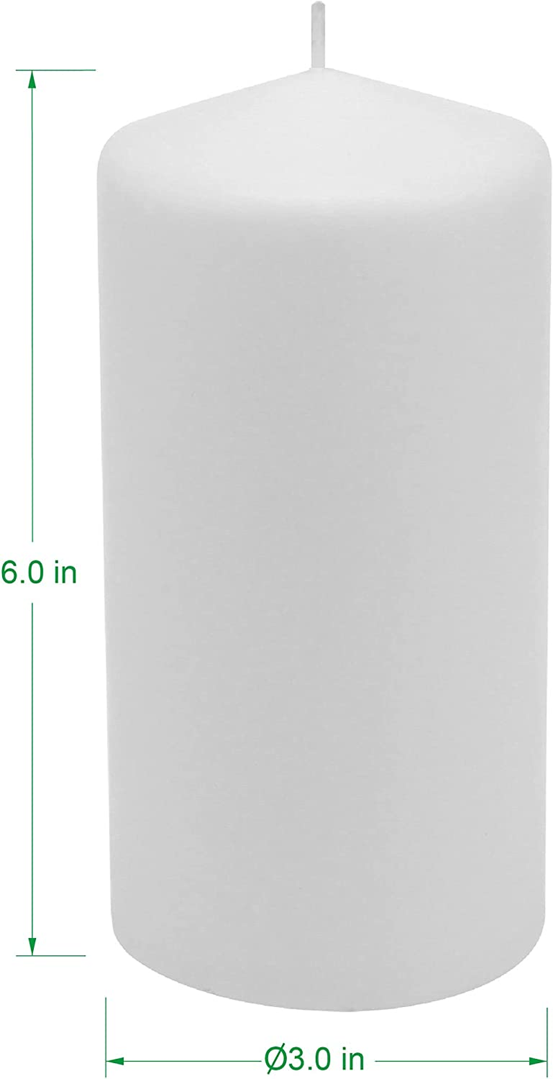 Thumbnail: Unscented White Tall Pillar Candles, 65 Hour Burning Candle Pillars, Perfect for