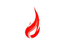 make an abstract art of a small red flam