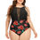Thumbnail: Women One Piece Swimsuit High Neck Plunge Mesh