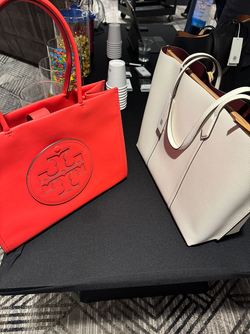 Tory Burch purses my firm, StudioIP, gave away in a raffle