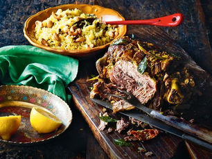 How about a Festive Garam Masala Roasted Leg of Lamb with Spiced Basmati Rice, Turmeric & Roaste