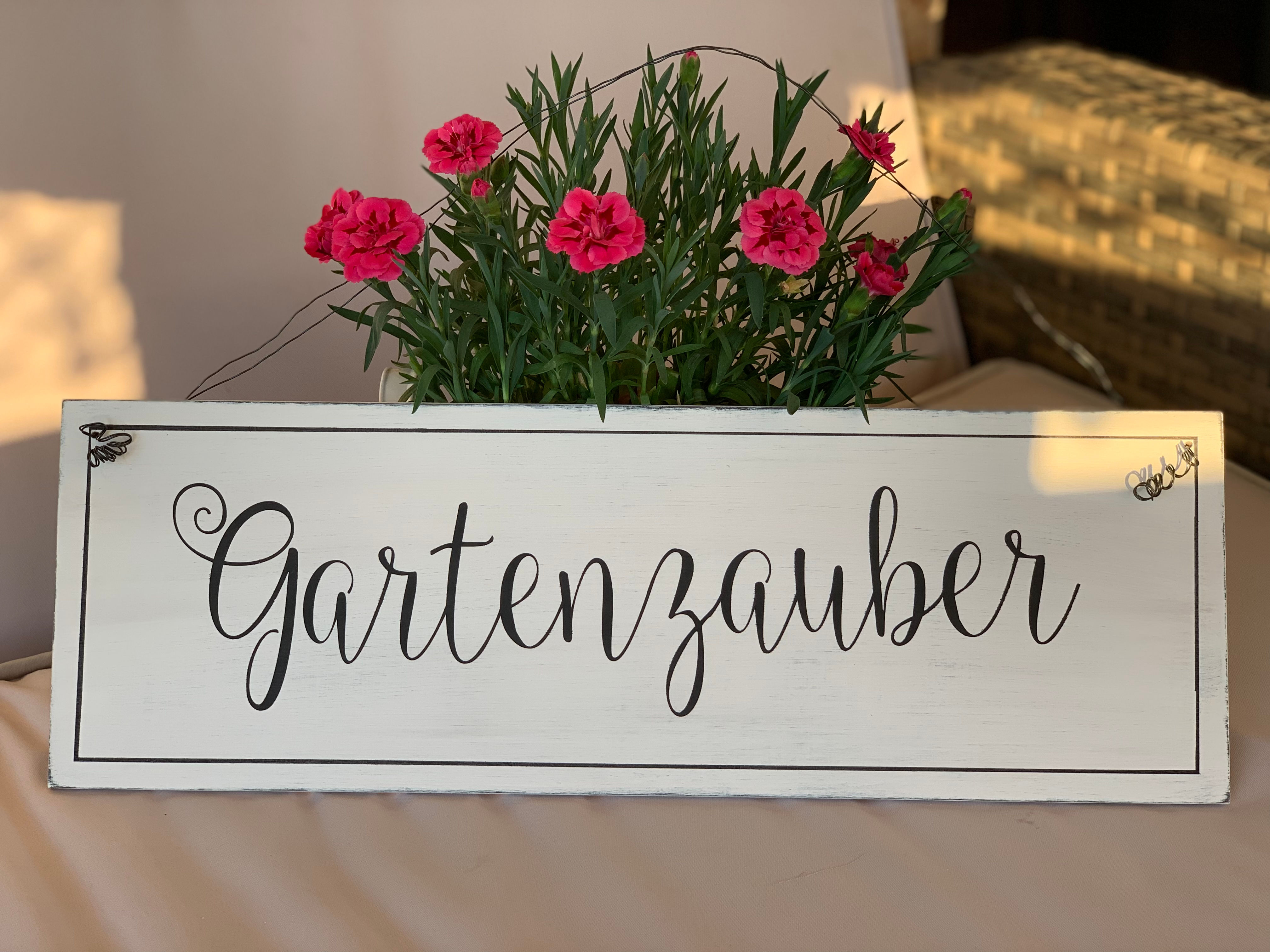 Schild Gartenzauber