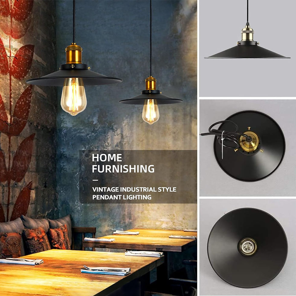 HTRUIYATY Vintage Lampade a Sospensione Lampadario Industriale Plafoniera in Metallo E27 da Soffitto Moderni Lampadario Per Cucina Soggiorno Sospensione-Nero,26cm