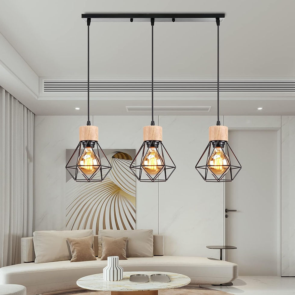 TOKIUS Lampada a Sospensione 3 Luci Industriale Plafoniera E27 Retro in Metallo e Legno Ø160mm Lampada da soffitto design per Cucina Salotto