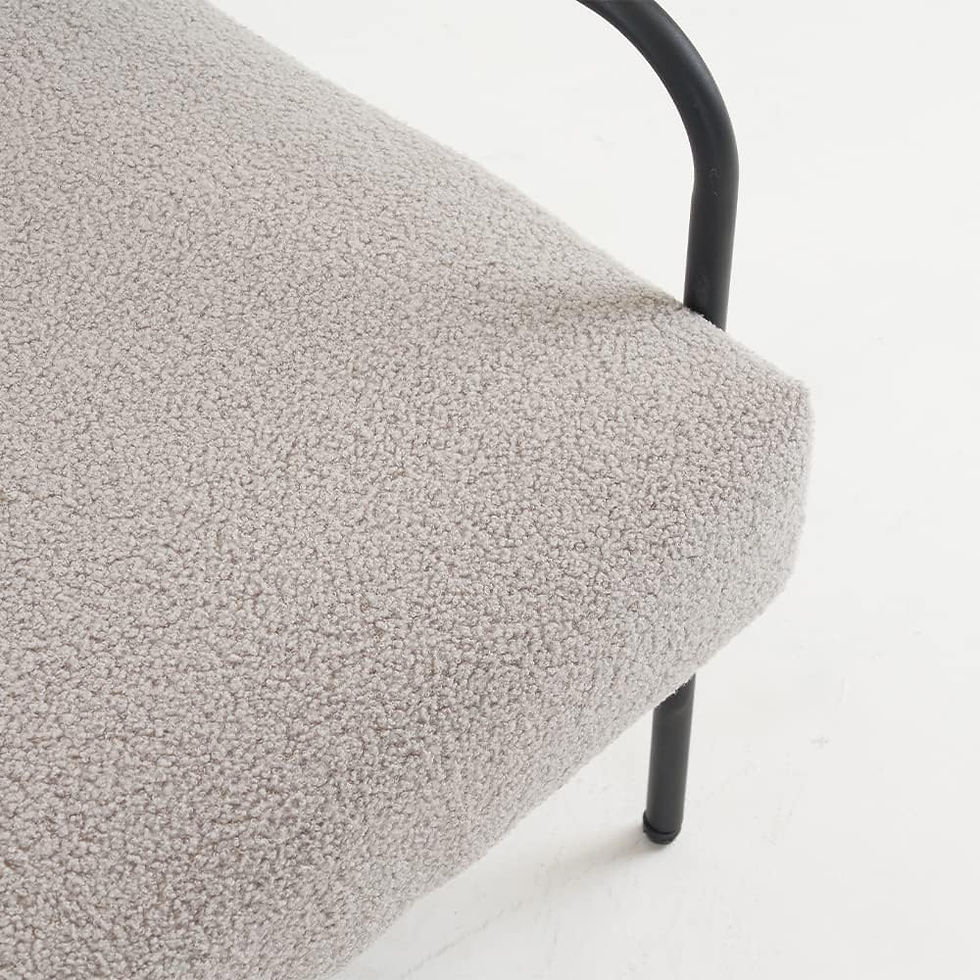 Mingone Poltrona Camera da Letto Divano con Struttura in Ferro Poltrona Singolo Poltrona Moderne in Lana d'Agnello Arredo Camera da Letto Sedia Poltroncina Camera da Letto Piccola, Grigio