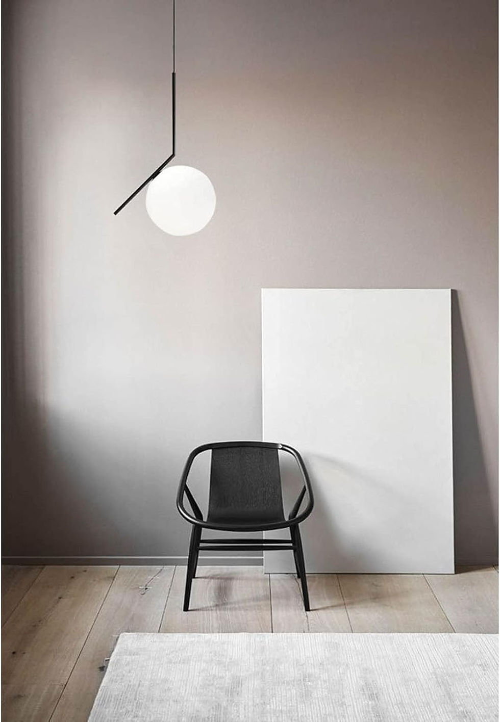 MZStech Lampada da soffitto moderna, lampada a sospensione sferica in ferro e vetro Nero, base a sospensione a lampadina E27 (30cm)