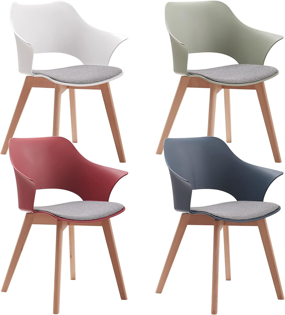 BenyLed Set di 4 sedie da pranzo con rivestimento in tessuto; Sedie da soggiorno Poltrone da salotto Design intagliato a cavità con braccioli (Blu)