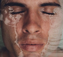 male under water in ice bath/cold plunge