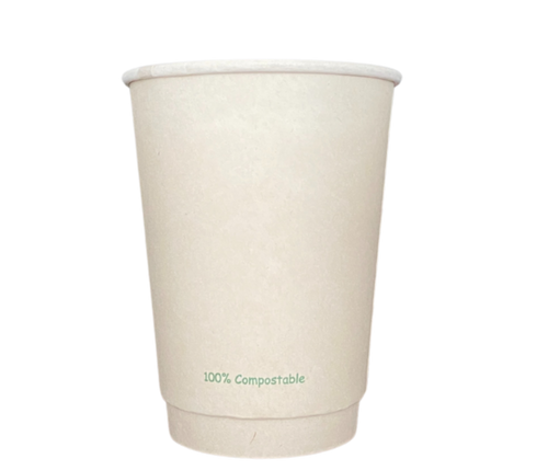 Double walled Bagasse/ Bamboo paper cup 360 ml / 12 oz | Thinai Group