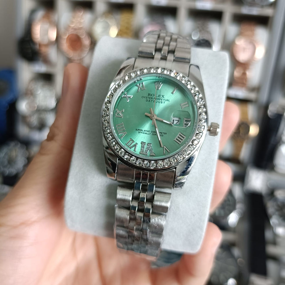 Rolx Datejust Roman Steel Ladies Watch (Green)