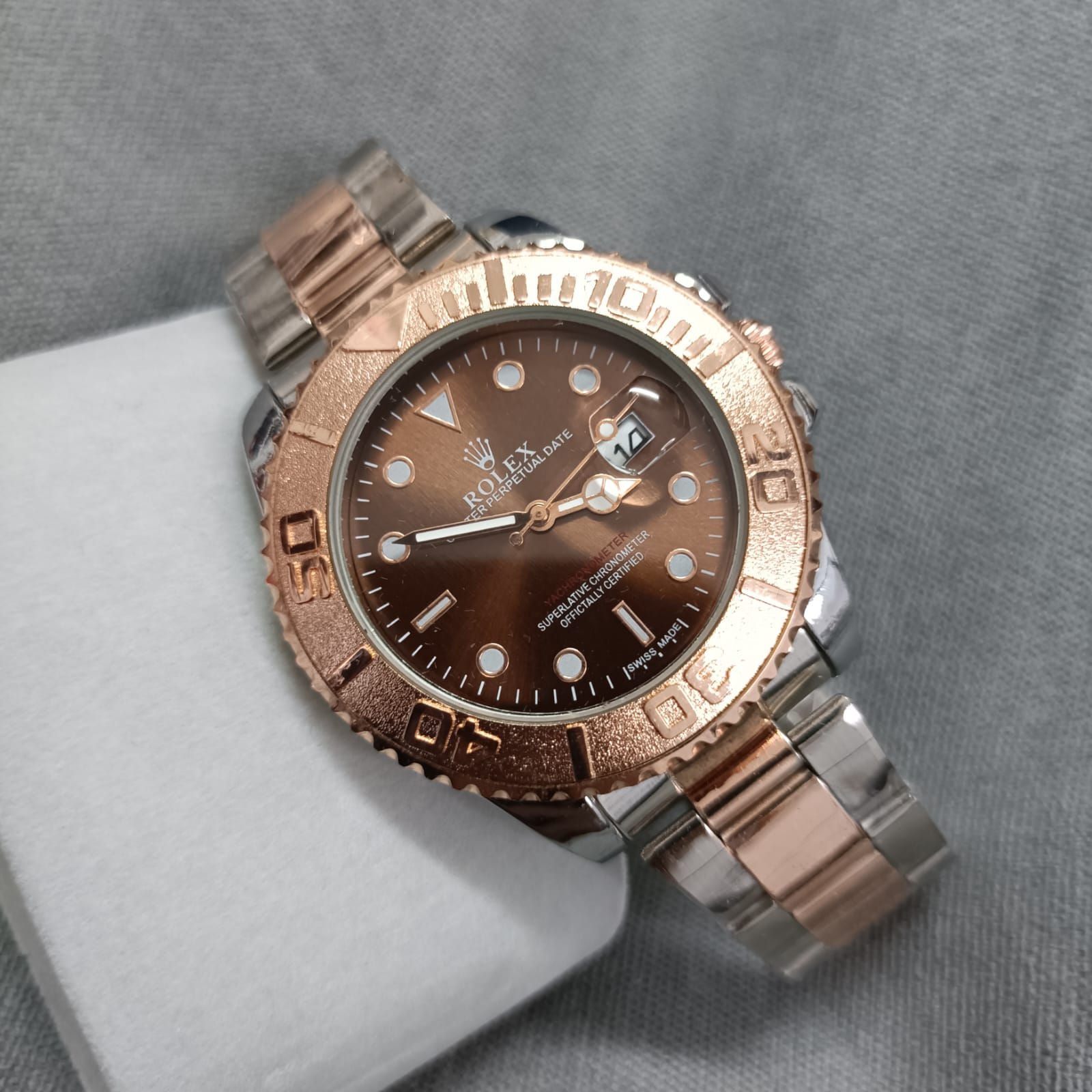 Rolx Yachtmaster Steel Men Watch (Rootbeer)