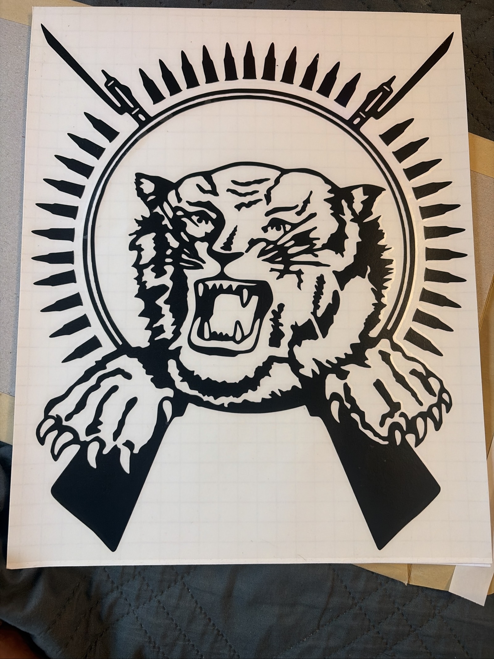 Tiger Head Halo Vinyl Decal Sticker