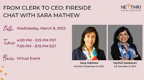 From Clerk To CEO: Fireside Chat With Sara Mathew
