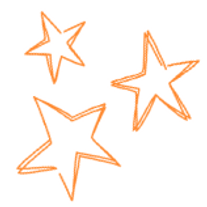 A trio of orange stars