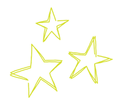 A trio of lime green stars