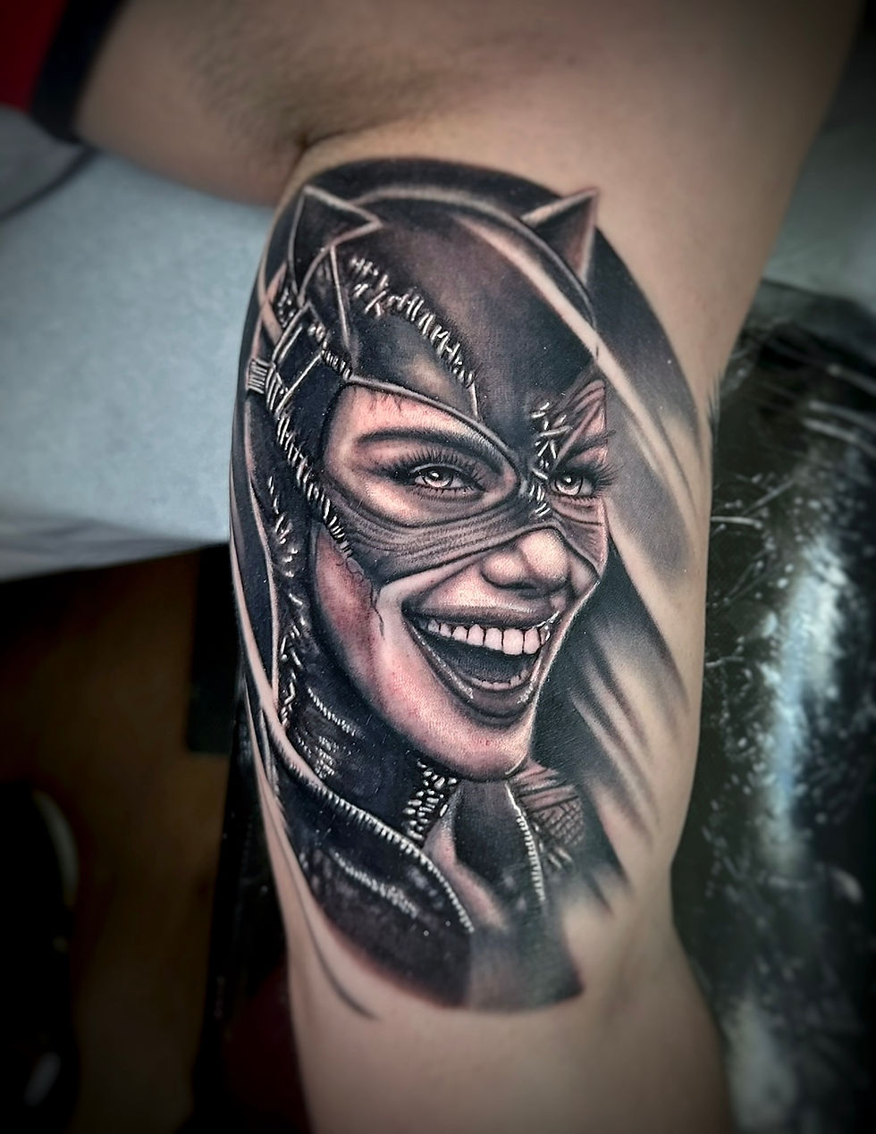 Black and grey realism portrait tattoo by Lo Tattoos in Lewisville TX