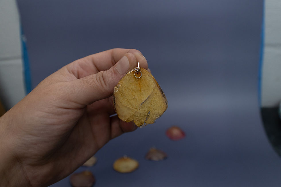Thumbnail: Real Yellow Rose Petal Pendant