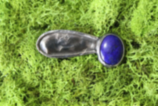 handmade Oval Blue Lapis pendant by Blu Artwork Designs Fine artist in New Jersey