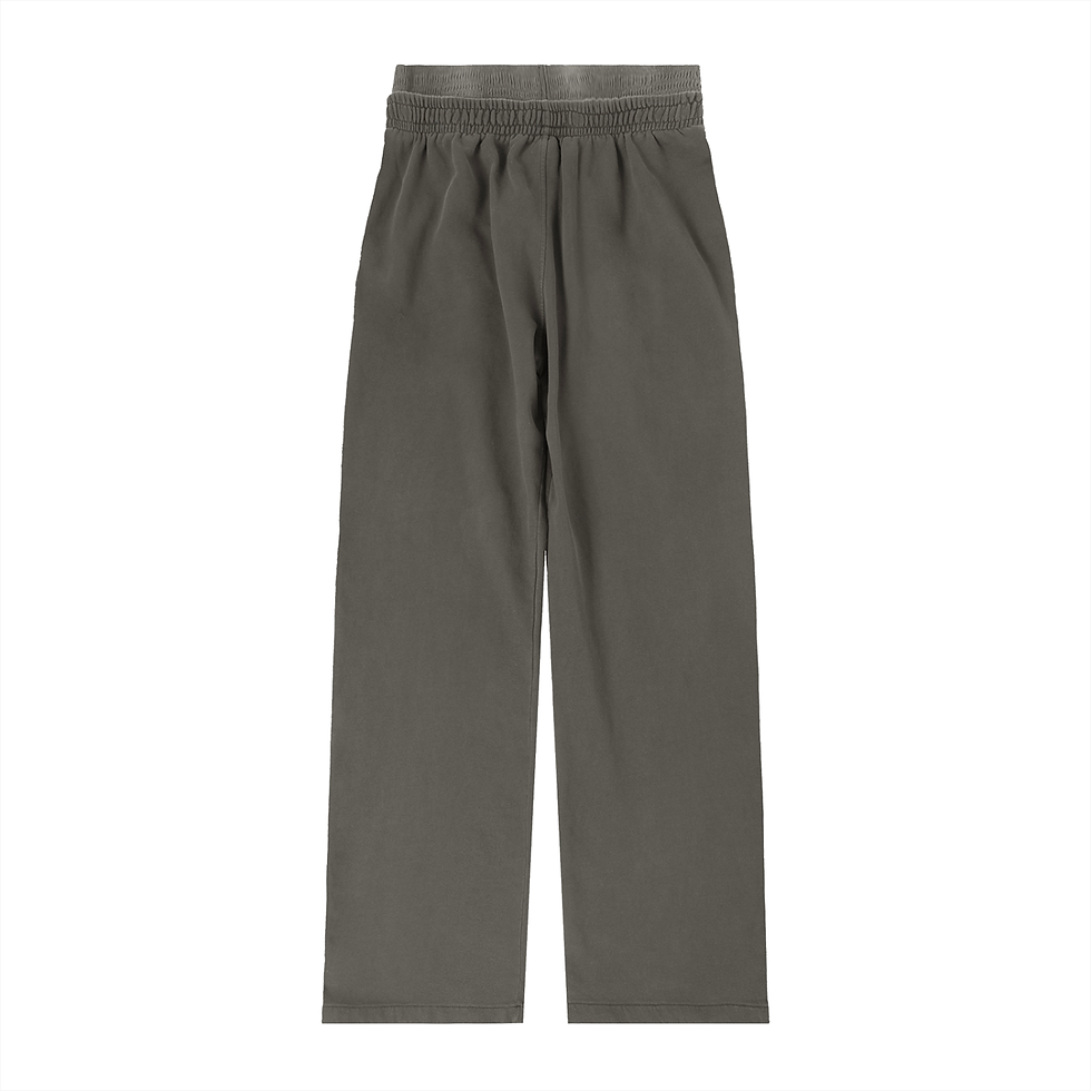 Thumbnail: Dark gray loose-fitting pants with elastic waist