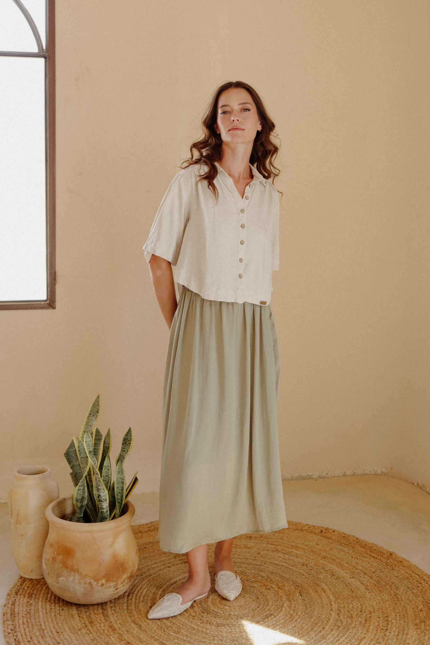 חצאית ליליאן | מנטה