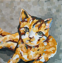 poes 30 x 30 acryl op doek