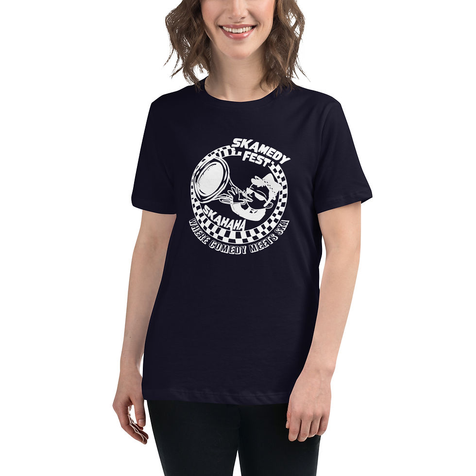 Thumbnail: SkamedyFest White Logo Women's Relaxed T-Shirt