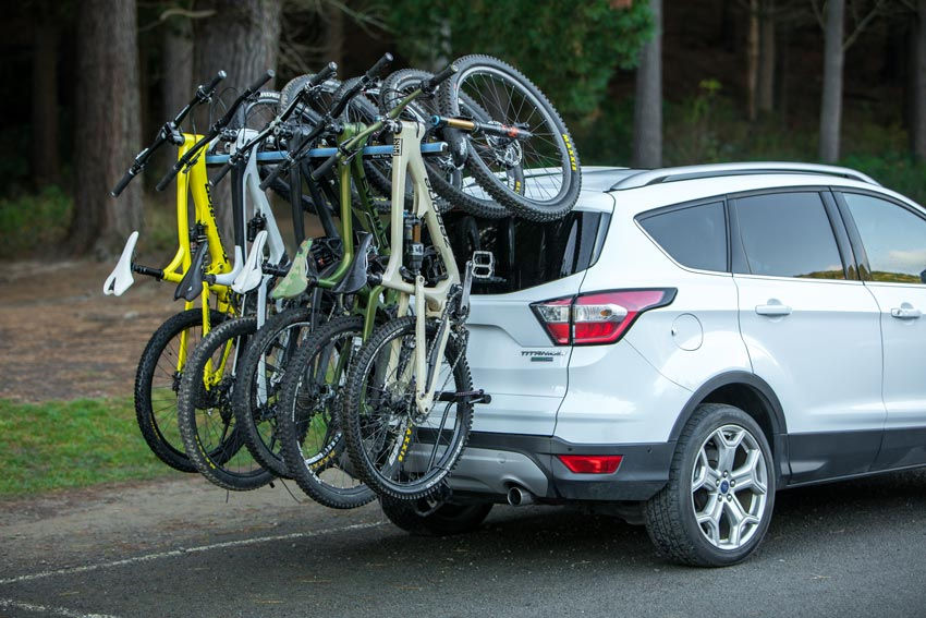 Thumbnail: RealRack vertical 5 bike rack on car