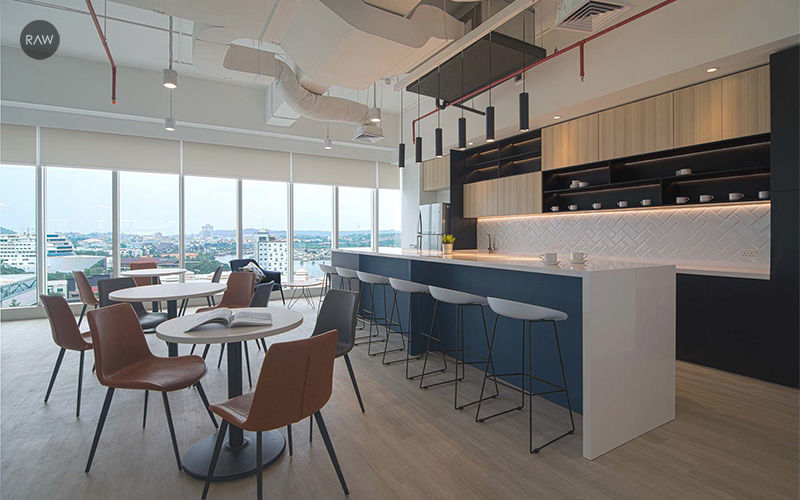 modern office pantry post renovation