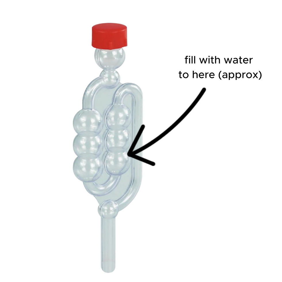 Fill the bubbler airlock to approximately half way up with tap water.