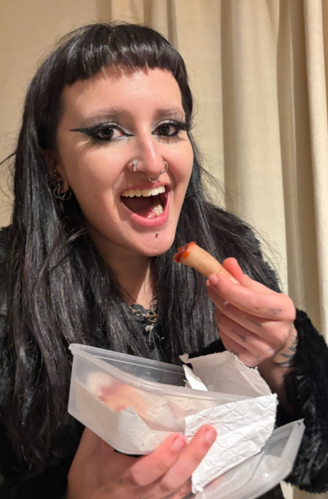 Mili and her latest SFX creation. 8th February, 2025. Image: Joanna Chan