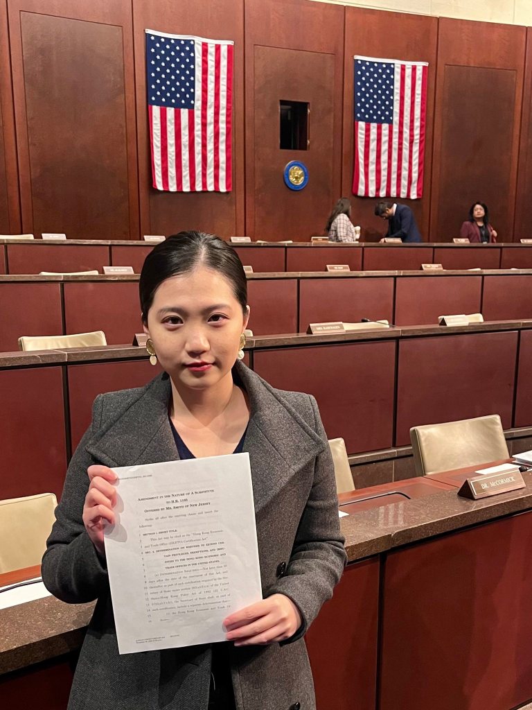 Anna Kwok inside a U.S. congressional hearing room. 30th November, 2023. Image: Anna Kwok