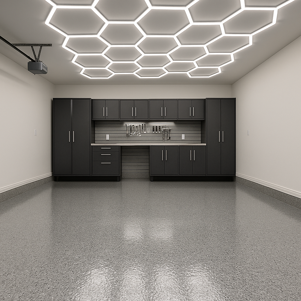 Transform your garage into a luxury showroom with polyaspartic floor coatings. Discover the benefits of a durable, glossy, and easy-to-clean flooring solution designed for organized, modern spaces.