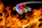 wire & cable in flames on black