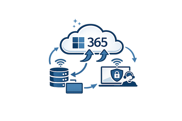 Cloud services and Microsoft 365 icon for business IT
