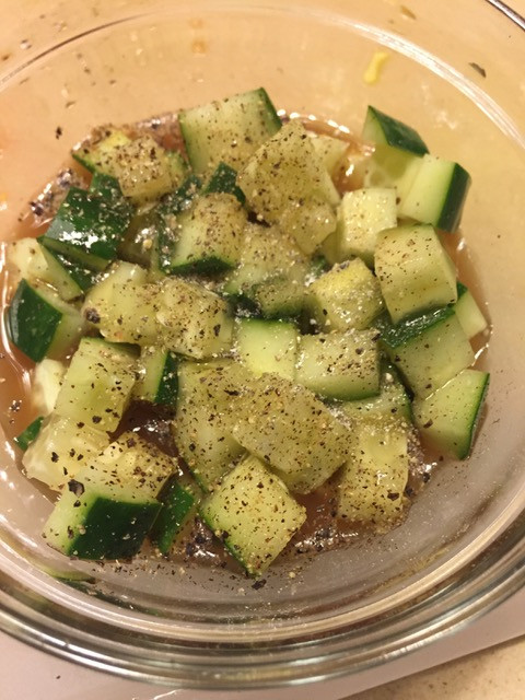 Cucumber Salad, just add tomatoes