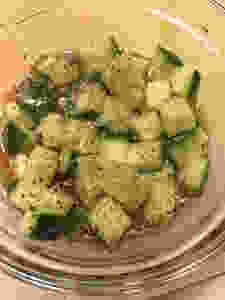 Cucumber Salad, just add tomatoes
