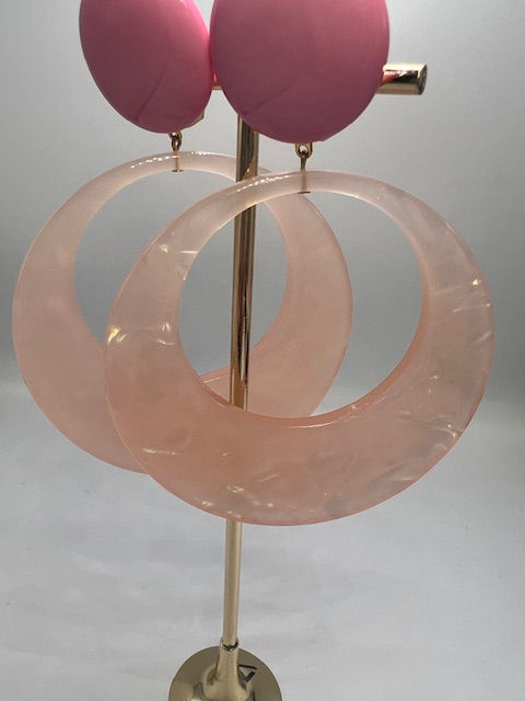 Francine Bramli statement pink clip earrings