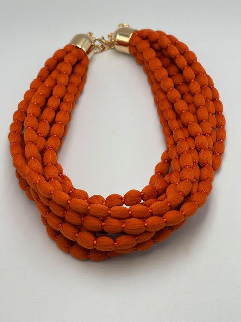 Thumbnail: Tulisa fabric multi strand necklace