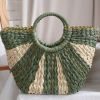 Tropical sunburst  raffia Woven bag