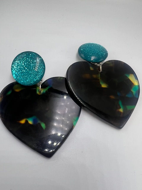 Francine Bramli large heart clip earrings