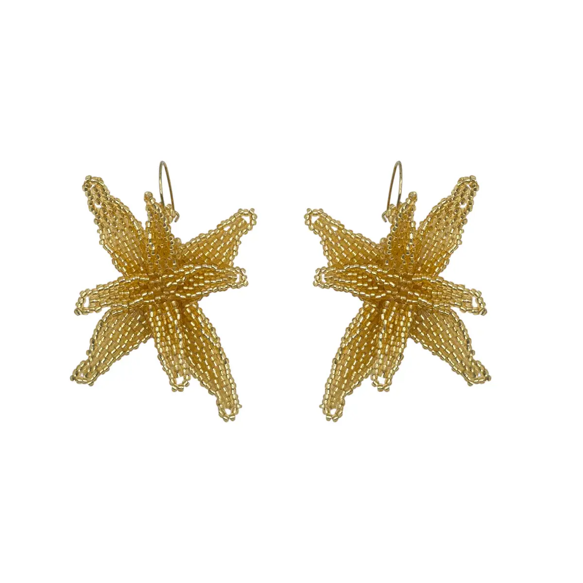 Lilly burst beaded hook earrings