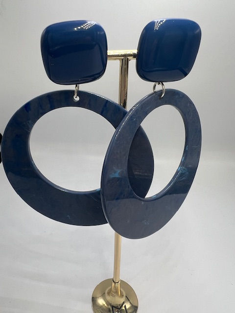 Francine Bramli blue clip statement hoops