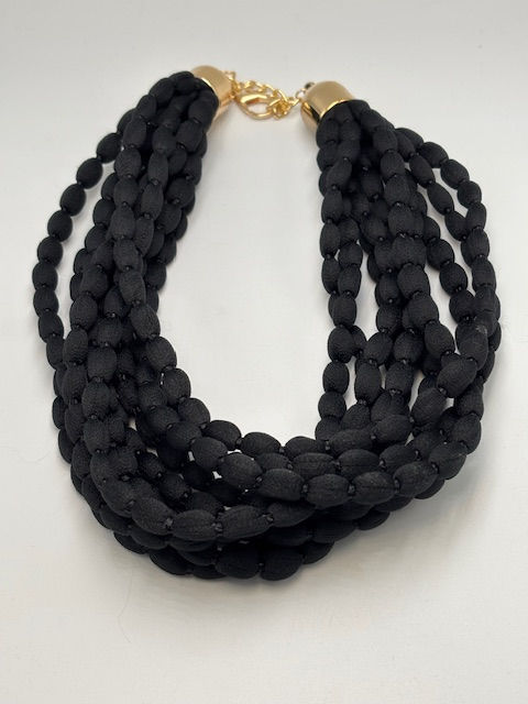 Thumbnail: Tulisa fabric multi strand necklace