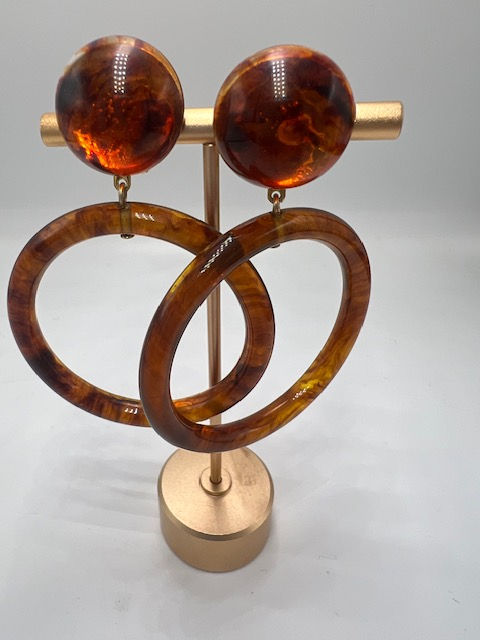 Francine Bramli tortoiseshell hoop clip earrings