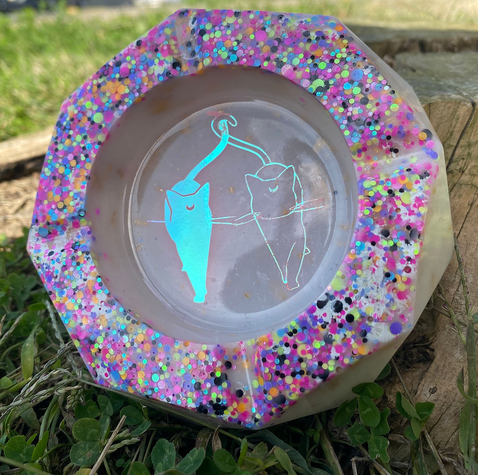Small Lunar Kitties Ashtray