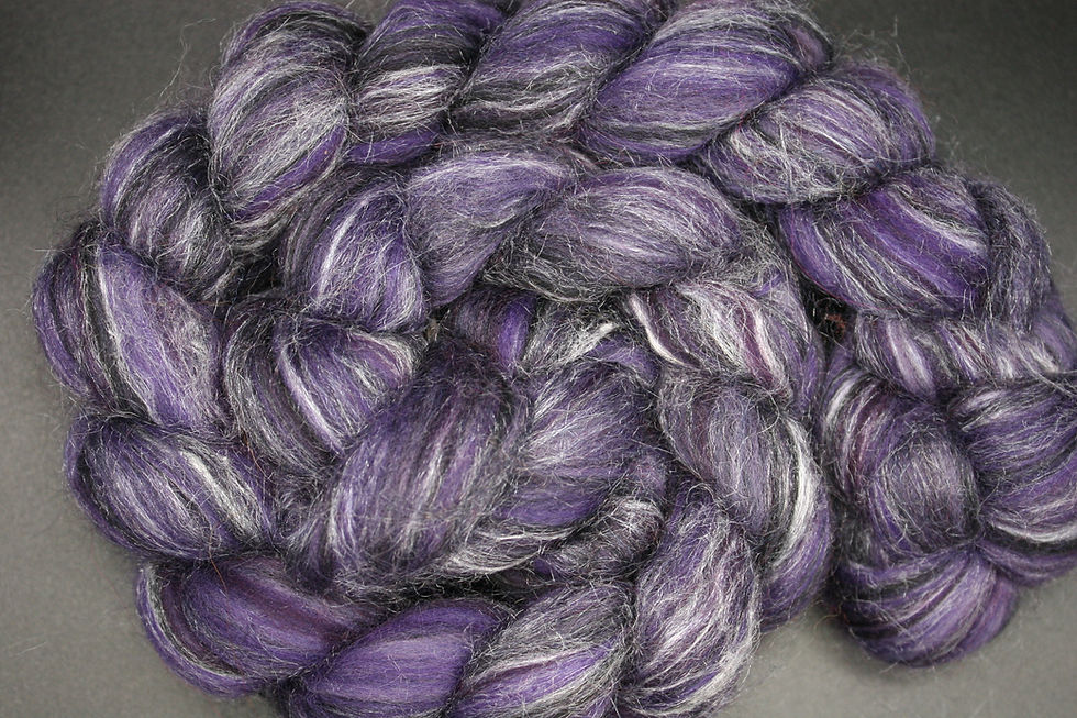 Thumbnail: Grape Merino/Tussah Silk Top Roving